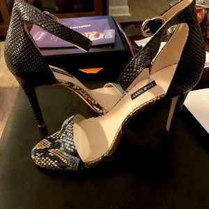 3.5 inch heel Nine West ankle strap sandal